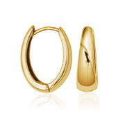 Steelx Stainless Steel Yellow Gold Tone Oval Hoop Earrings