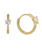 Casablanca Yellow Gold Plated Single Heart Hoop Earrings