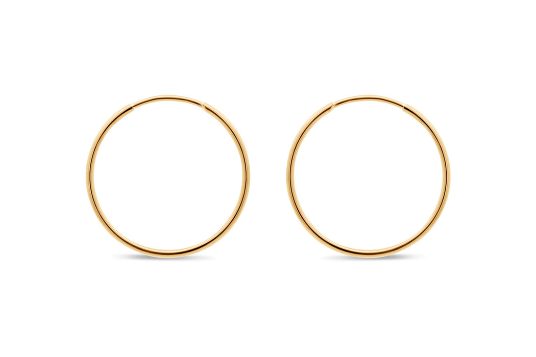 Yellow Gold Sleeper Hoop Earrings