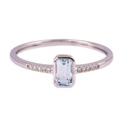 10kt White Gold & Lab Grown Blue Topaz Ring