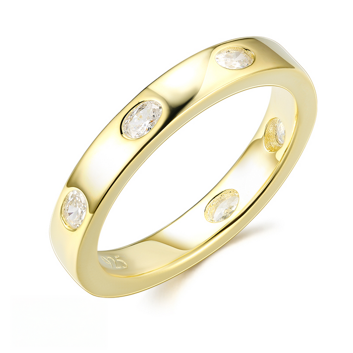 Casablanca Yellow Gold Plated CZ Ring