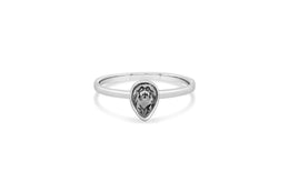 Casablanca Black Crystal Pear Ring