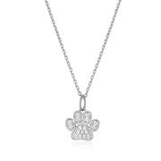 Monte Luna Sterling Silver Paw Print Diamond Necklace