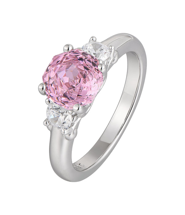 Casablanca Silver & Rose Cut Pink Ring