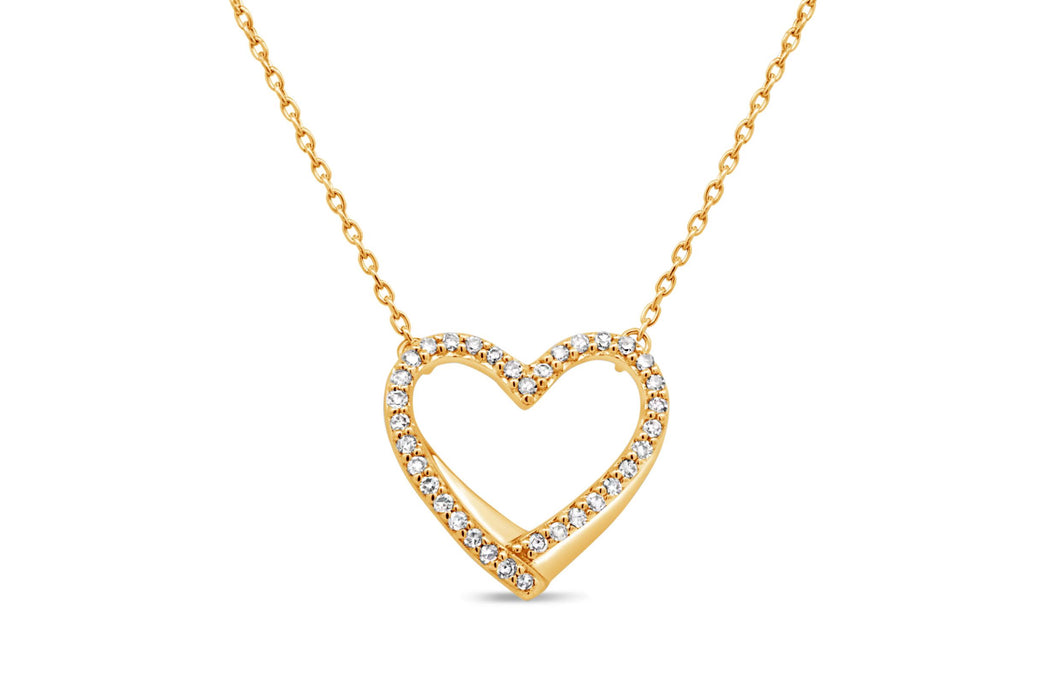 10KT Yellow Gold & Diamond Heart Pendant