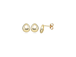 Casablanca Yellow Gold Plated Puffed Stud Earrings