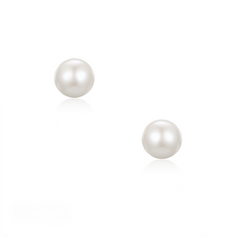 Casablanca Sterling Silver Freshwater Pearl 6MM Stud Earrings