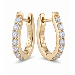 Casablanca Yellow Gold Plated CZ Hoop Earrings