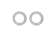 Casablanca Silver CZ Circle Stud Earrings