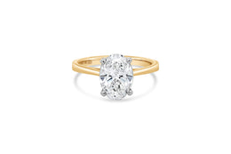 2.06CT Lab Grown Yellow Gold Oval Solitaire Engagement Ring