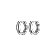 Casablanca Rhodium Plated Silver Tone Small Hoop Earrings