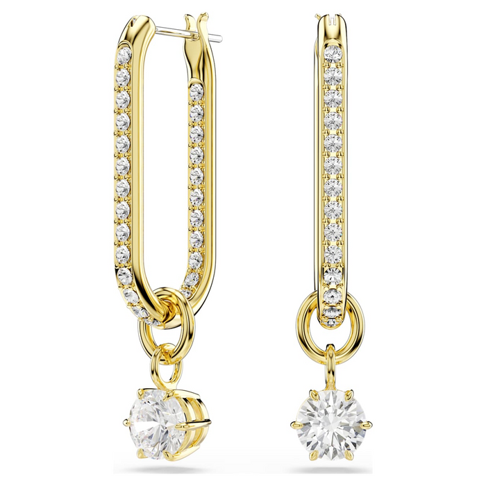 Swarovski Constella Drop Earrings: Yellow Gold Tone