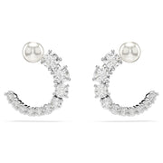 Swarovski Matrix Crystal & Pearl Hoop Earrings