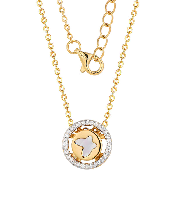 Casablanca Gold Plated Spinning Butterfly Necklace