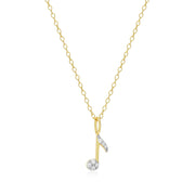 Monte Luna Yellow Gold Plated Music Note Necklace