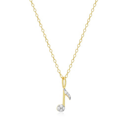 Monte Luna Yellow Gold Plated Music Note Necklace