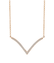 Casablanca Yellow Gold Plated Sterling Silver V-Shaped Chevron Necklace