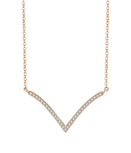 Casablanca Yellow Gold Plated Sterling Silver V-Shaped Chevron Necklace