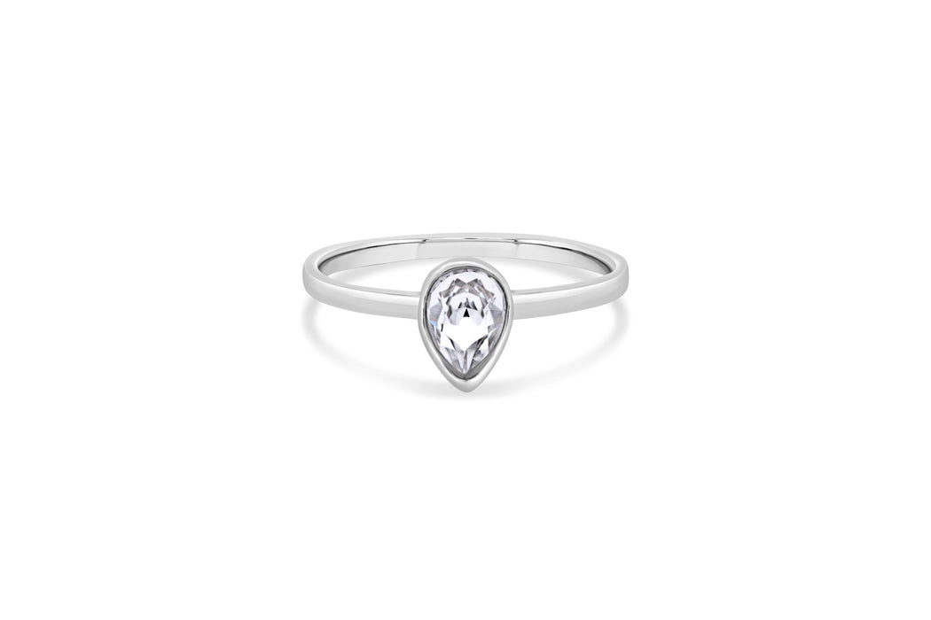 Casablanca Clear Crystal Pear Ring