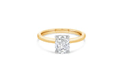 1.50CTW Lab Grown Cushion Cut Yellow Gold Engagement Ring