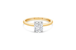 1.50CTW Lab Grown Cushion Cut Yellow Gold Engagement Ring