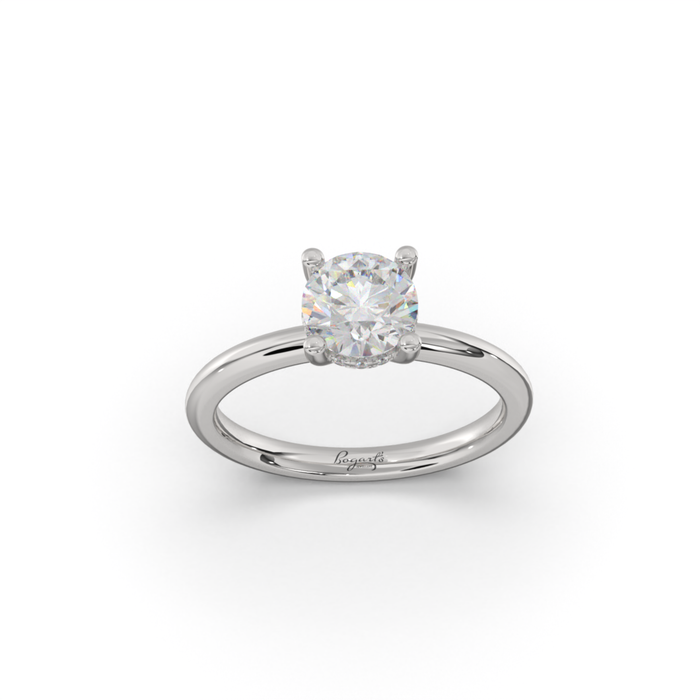 Hidden Halo Modern Solitaire Engagement Ring
