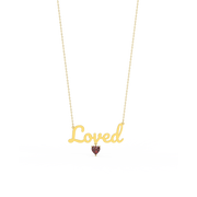 18k Yellow Gold Plated Heart Birthstone Name Necklace SN001G