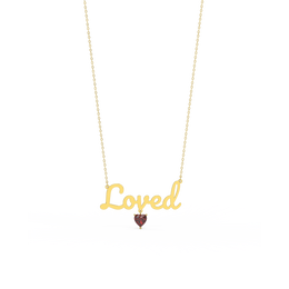 Yellow Gold Plated Heart Birthstone Name Necklace SN001G