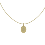 Yellow Gold Plated Silver Oval Engravable Necklace SS25N001O