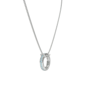 Circle of Love-March Birthstone Family Engraving Necklace SN040