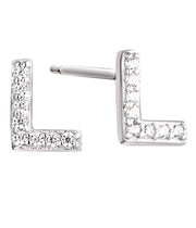 Casablanca Sterling Silver Initial Stud Earrings