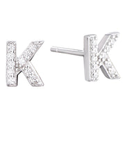 Casablanca Sterling Silver Initial Stud Earrings