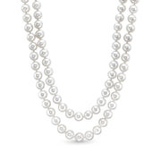 Belpearl Silver 6.5-7mm Double Strand Freshwater Pearl Necklace