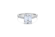 3.08CT Lab Grown Emerald Cut Engagement Ring