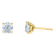 10KT Yellow Gold 1.50CT Lab Grown Round Diamond Stud Earrings