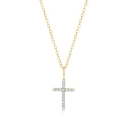 Monte Luna Gold Plated Lab Grown Diamond Cross Necklace
