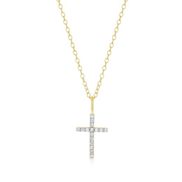 Monte Luna Gold Plated Lab Grown Diamond Cross Necklace
