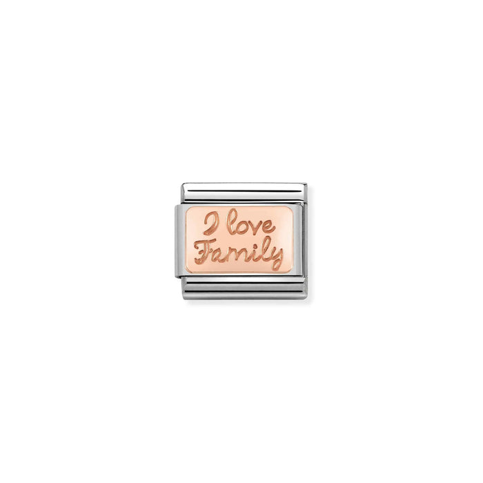 Nomination Italy Classic Link Rose Gold Plated I Love Family Charm