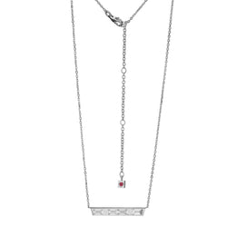 Elle Sterling Silver Baguette CZ Necklace