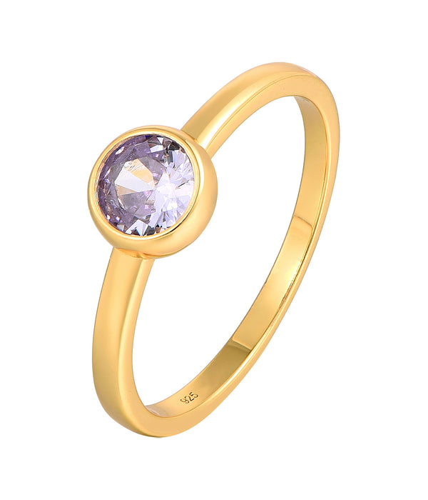 Casablanca Sterling Silver Bezel-Set CZ Birthstone Ring