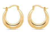 Casablanca Yellow Gold Tone Sterling Silver Latch Hoop Earrings