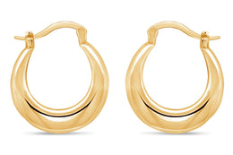 Casablanca Yellow Gold Tone Sterling Silver Latch Hoop Earrings