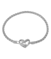 Casablanca Sterling Silver Heart Clasp Bracelet 18CM
