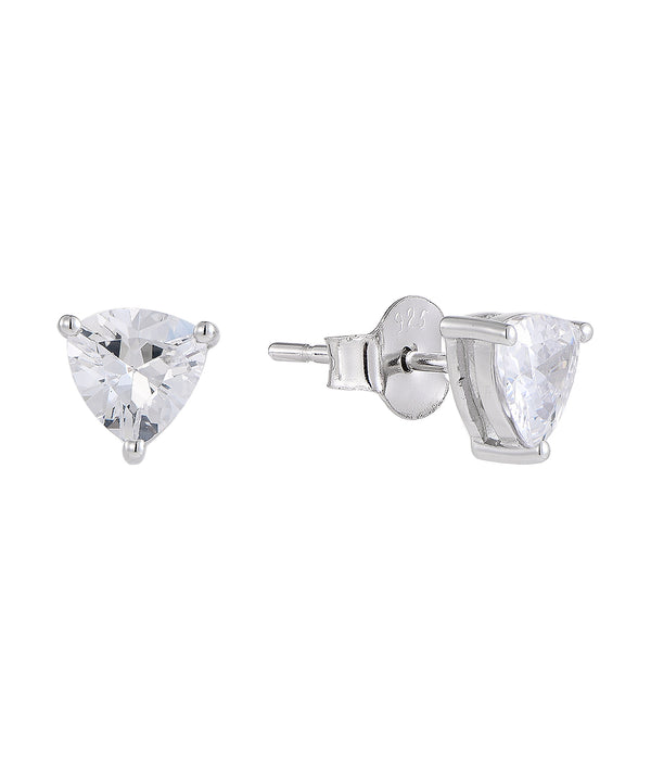 Casablanca Silver Trillion Cut CZ Earrings