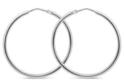 Casablanca Sterling Silver 35MM Sleeper Hoop Earrings