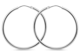 Casablanca Sterling Silver 35MM Sleeper Hoop Earrings