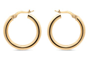 3mm Yellow Gold Hoop Earrings