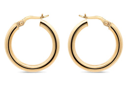 3mm Yellow Gold Hoop Earrings