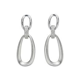 Casablanca Sterling Silver Double Loop Drop Earrings