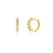 Casablanca 12MM Yellow Gold Plated Vermeil 0.50ctw Lab Grown Diamond Huggie Hoop Earrings